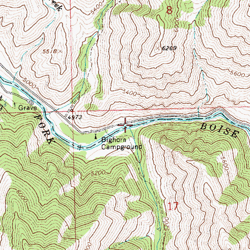 Topographic Map of Beaver Creek, ID