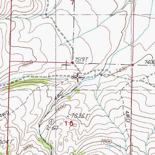 Topographic Map of Bell Mountain Canyon, ID