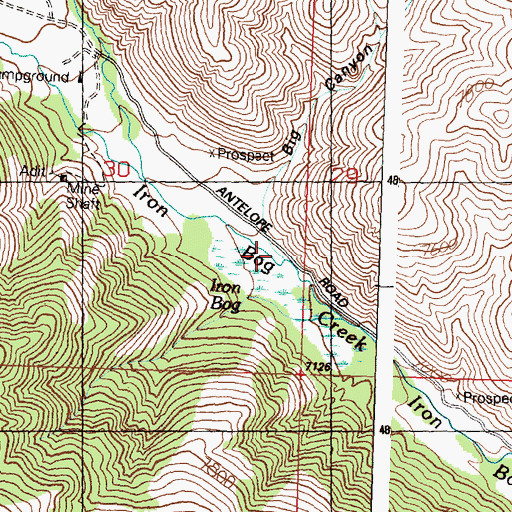 Topographic Map of Big Canyon, ID