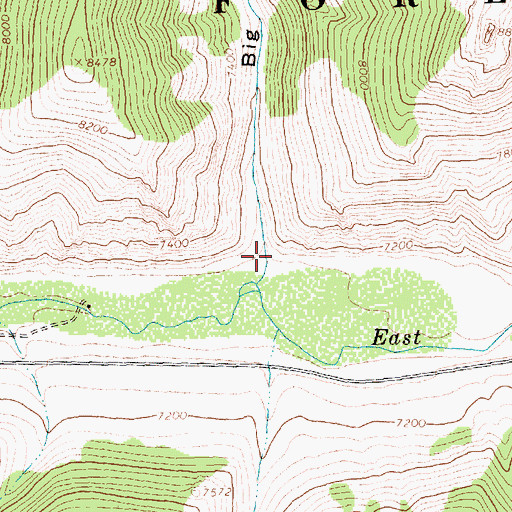 Topographic Map of Big Rocky Canyon, ID