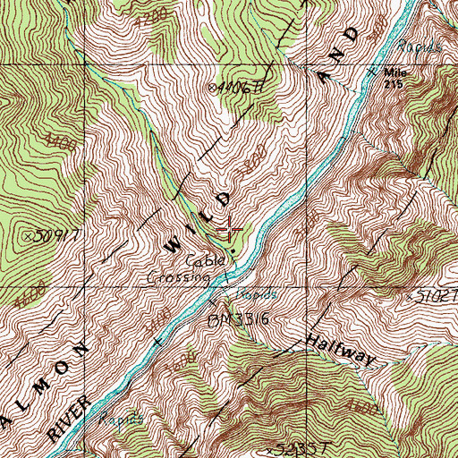 Topographic Map of Big Sheepeater Creek, ID