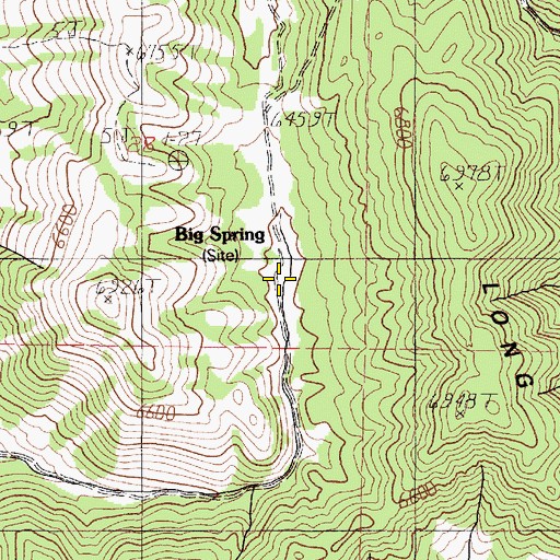 Topographic Map of Big Spring, ID