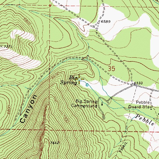 Topographic Map of Big Spring, ID