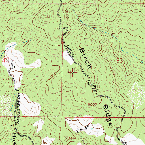 Topographic Map of Birch Ridge, ID