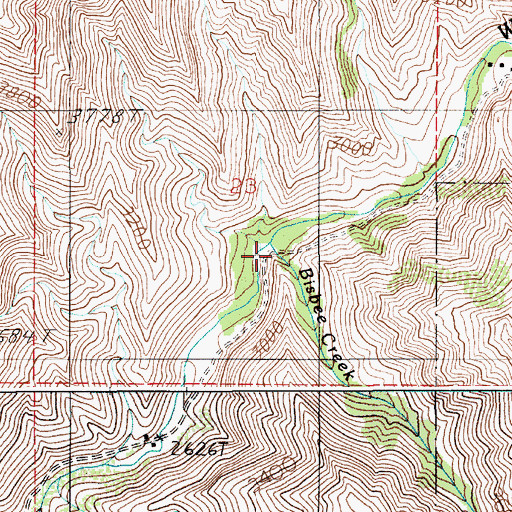 Topographic Map of Bisbee Creek, ID