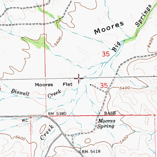 Topographic Map of Biswell Creek, ID