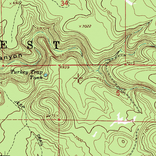 Topographic Map of Elk Tank, AZ