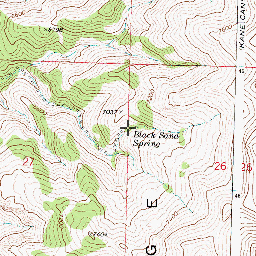Topographic Map of Black Sand Spring, ID