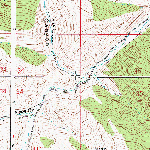 Topographic Map of Blacktail Canyon, ID