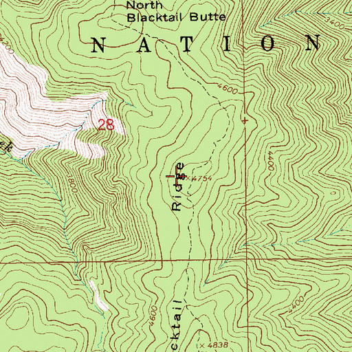 Topographic Map of Blacktail Ridge, ID