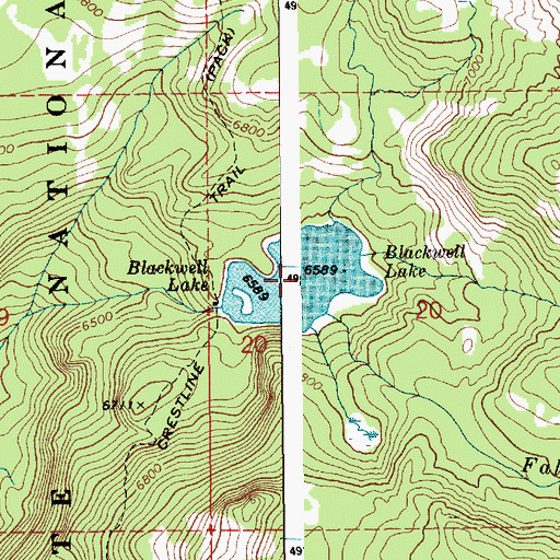 Topographic Map of Blackwell Lake, ID