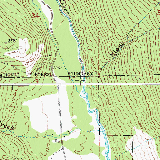 Topographic Map of Blanc Creek, ID