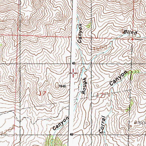 Topographic Map of Blind Canyon, ID