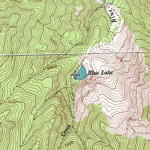 Topographic Map of Blue Lake, ID
