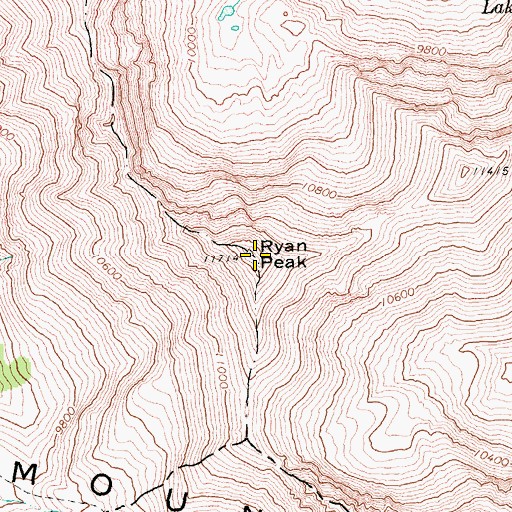 Topographic Map of Boulder Mountains, ID