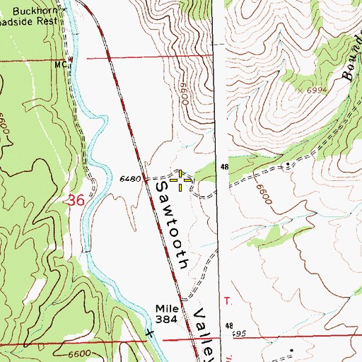 Topographic Map of Boundary Creek, ID