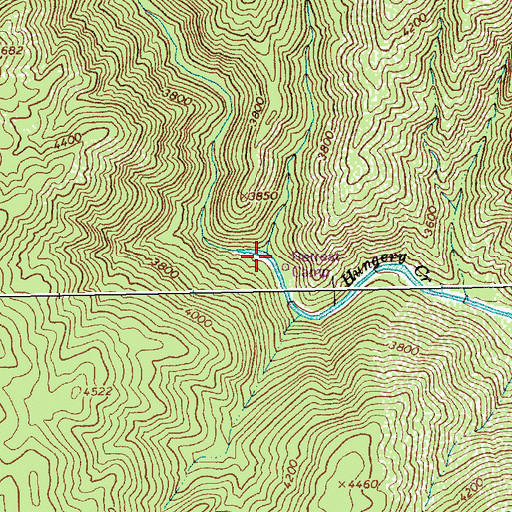 Topographic Map of Bowl Creek, ID