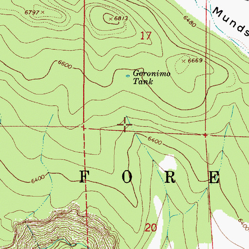 Topographic Map of Geronimo Number Two Tank, AZ