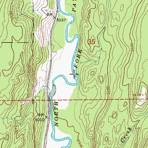 Topographic Map of Box Creek, ID