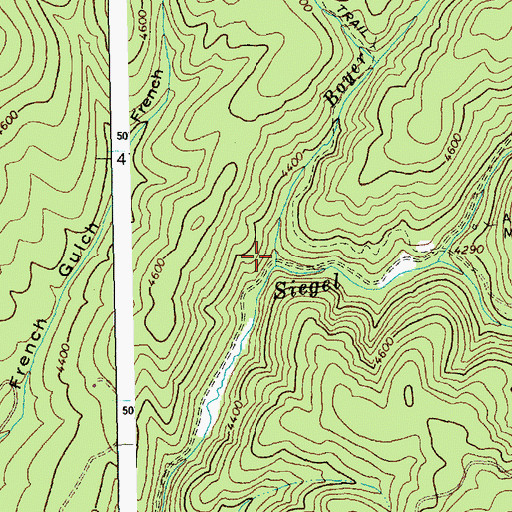 Topographic Map of Boyer Creek, ID