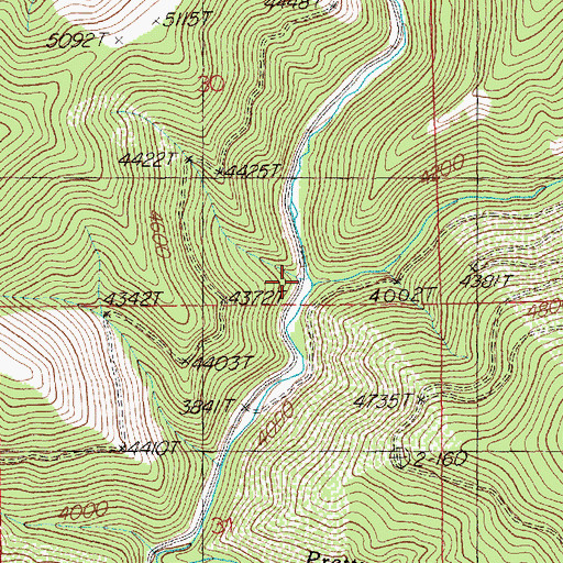 Topographic Map of Broadaxe Creek, ID