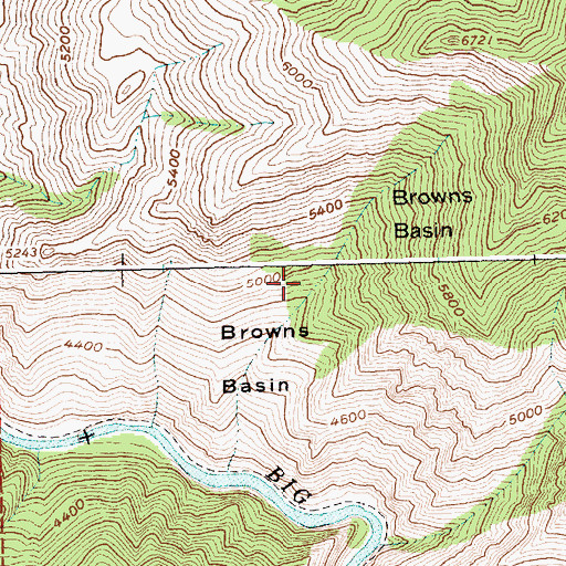 Topographic Map of Browns Basin, ID
