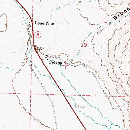 Topographic Map of Bruce Canyon, ID