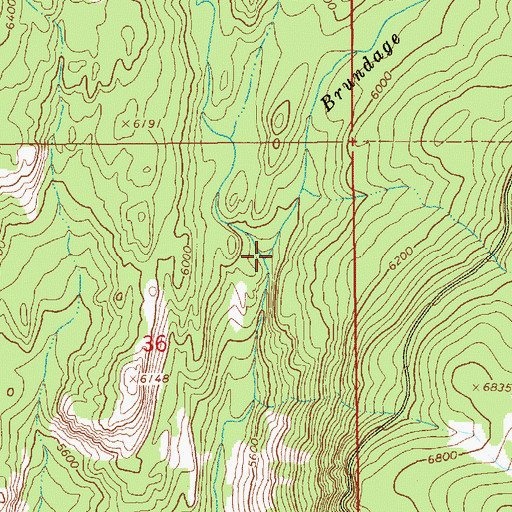Topographic Map of Brundage Creek, ID