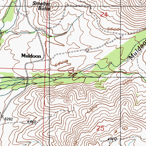 Topographic Map of Buck Canyon, ID
