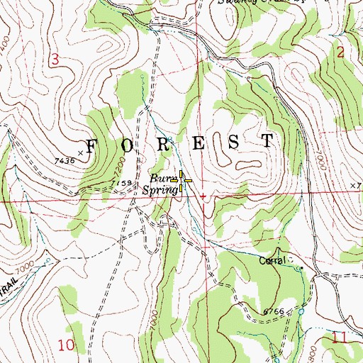 Topographic Map of Burn Spring, ID