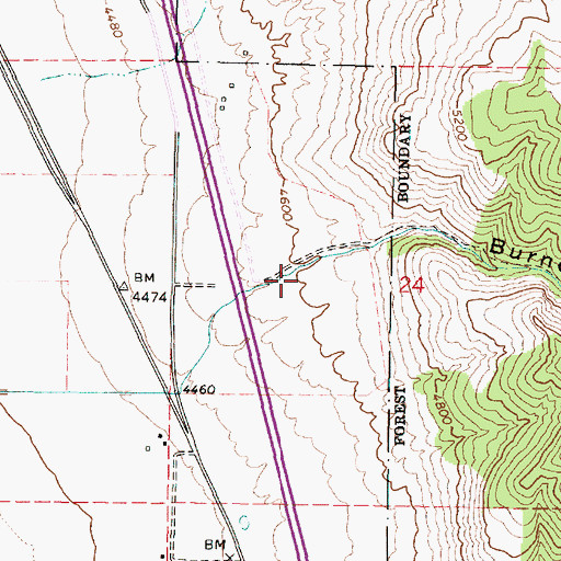 Topographic Map of Burnett Canyon, ID