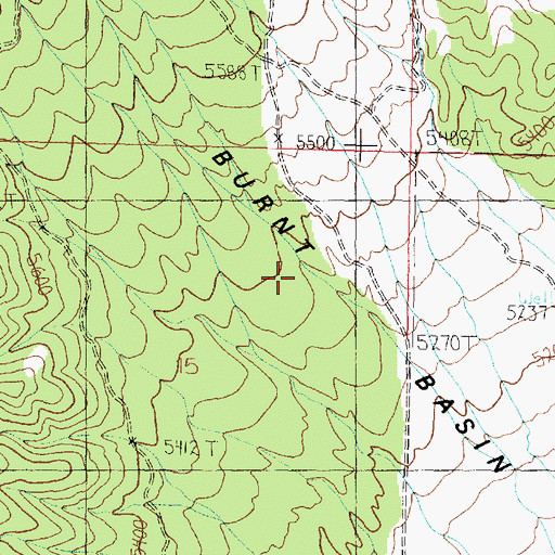 Topographic Map of Burnt Basin, ID