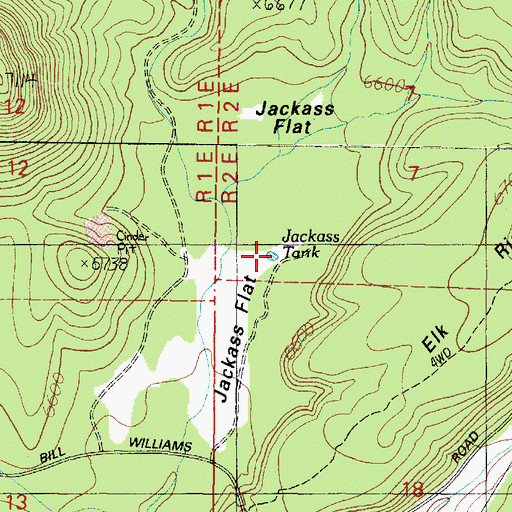 Topographic Map of Jackass Tank, AZ