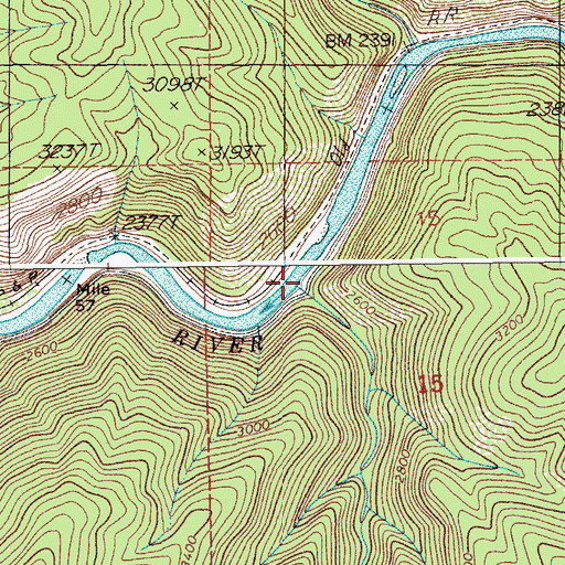 Topographic Map of Burton Creek, ID