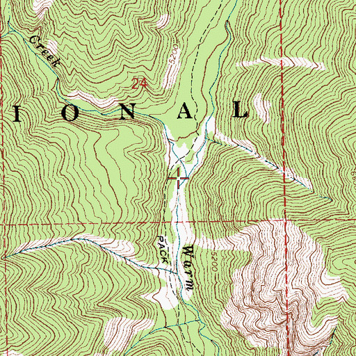 Topographic Map of Bush Creek, ID