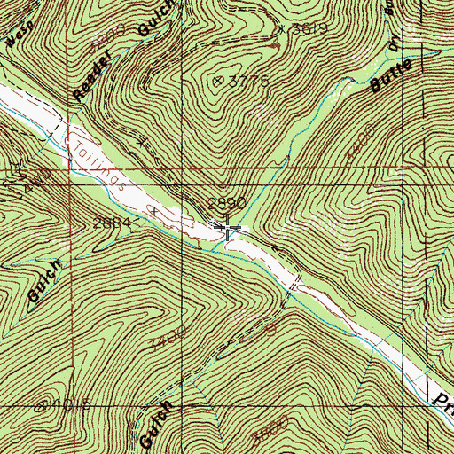 Topographic Map of Butte Gulch, ID