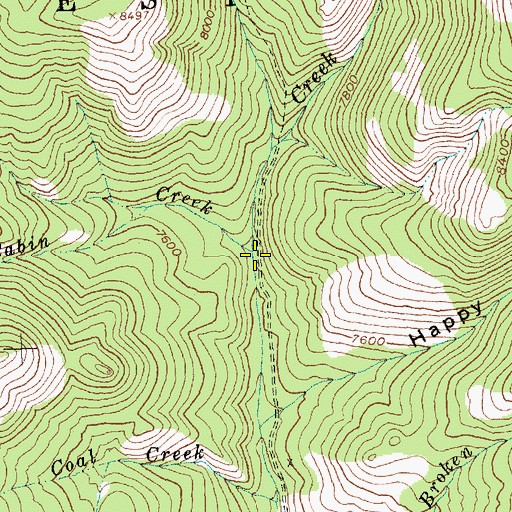 Topographic Map of Cabin Creek, ID