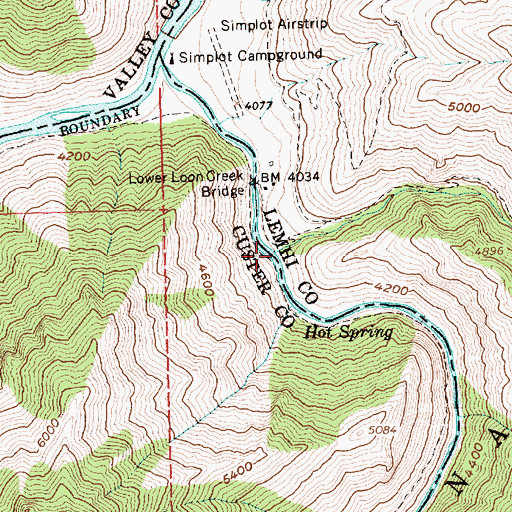 Topographic Map of Cache Creek, ID