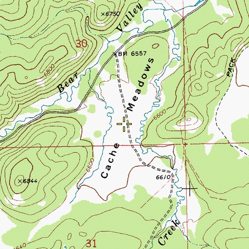 Topographic Map of Cache Meadows, ID