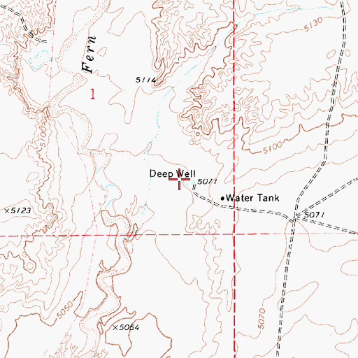 Topographic Map of Deep Well, AZ