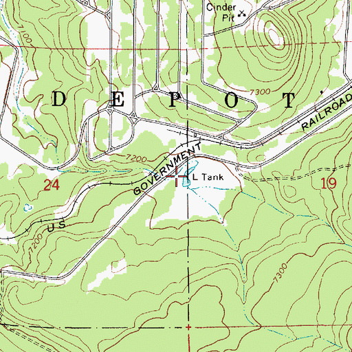 Topographic Map of L Tank, AZ