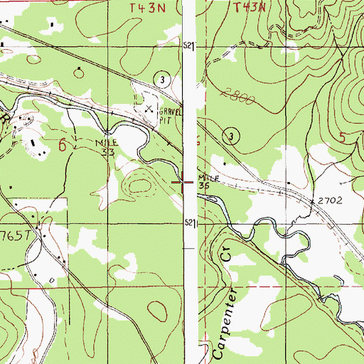 Topographic Map of Carpenter Creek, ID