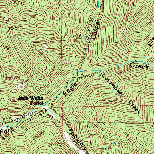 Topographic Map of Casper Creek, ID