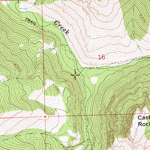 Topographic Map of Castle Creek, ID