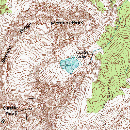 Topographic Map of Castle Lake, ID
