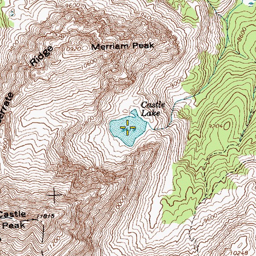 Topographic Map of Castle Lake, ID