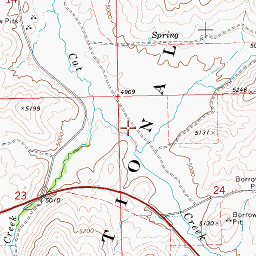 Topographic Map of Castle Rock Creek, ID