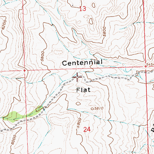Topographic Map of Centennial Flat, ID