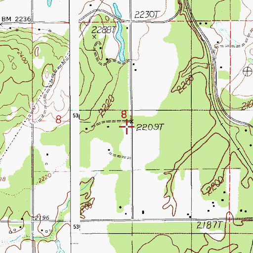 Topographic Map of Center Valley School (historical), ID