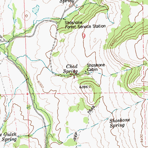 Topographic Map of Chad Spring, ID